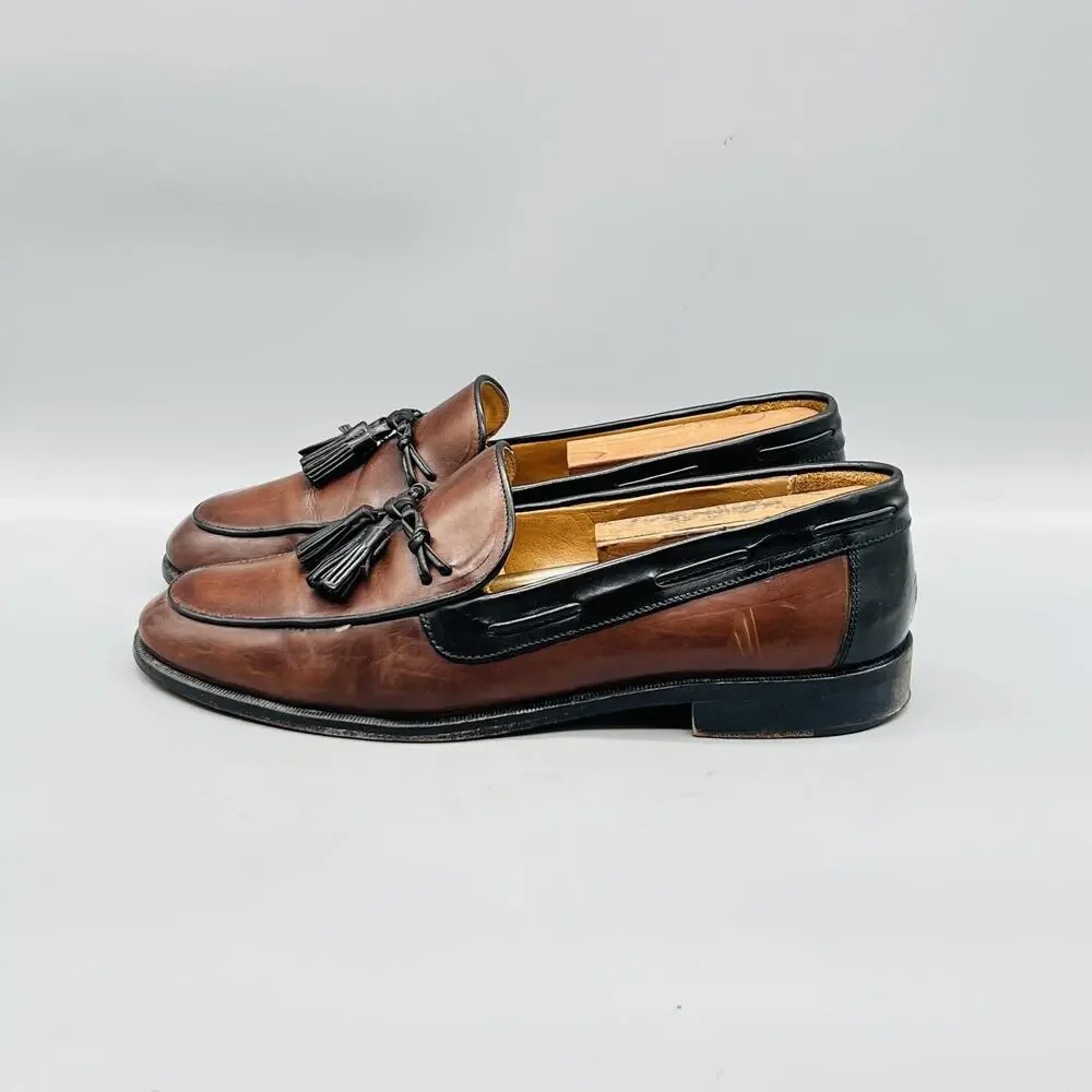 Johnston & Murphy Shoes Mens 9.5 Leather Cellini Tassel Loafers Dress Slip On